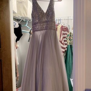 Prom dress, silver/lavender, only worn once.